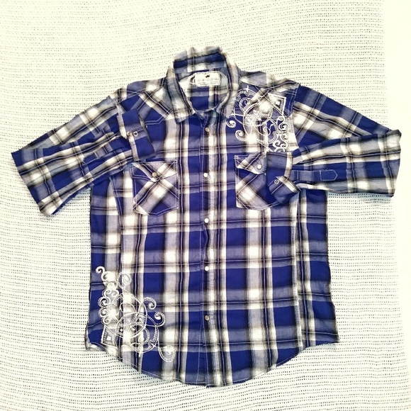 POP ICON CLOTHING Other - POP ICON Men's Plaid Western Style Button Down